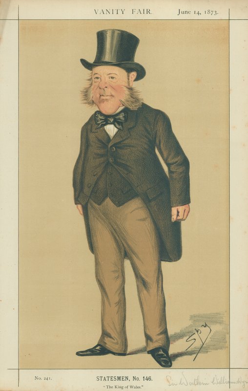 Sir Watkin Williams-Wynn, The King of Wales, 14 June 1873, Vanity Fair cartoon by Leslie Matthew Ward