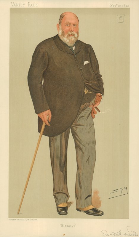Sir William Henry Wills, Birdseye, 23 November 1893, Vanity Fair cartoon by Leslie Matthew Ward