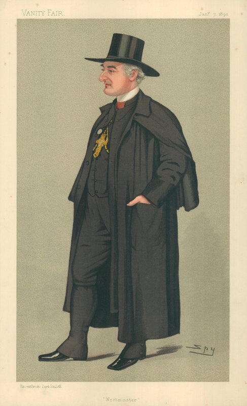 The Archbishop of Westminster, Vanity Fair Cartoon, 7 January 1891 by Leslie Matthew Ward