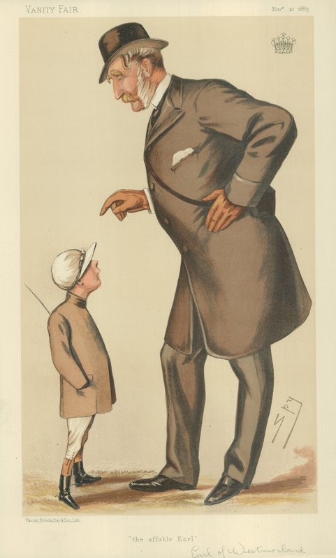 The Earl of Westmoreland, The affable Earl, 10 November 1883, Vanity Fair cartoon by Leslie Matthew Ward
