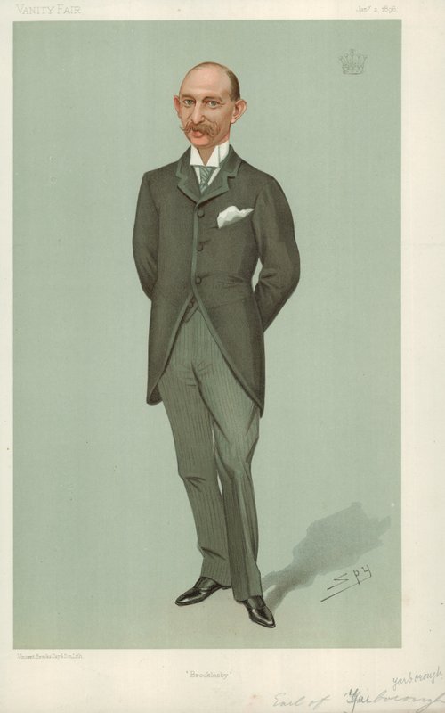 The Earl of Yarborough, Brocklesby, 2 January 1896, Vanity Fair cartoon by Leslie Matthew Ward