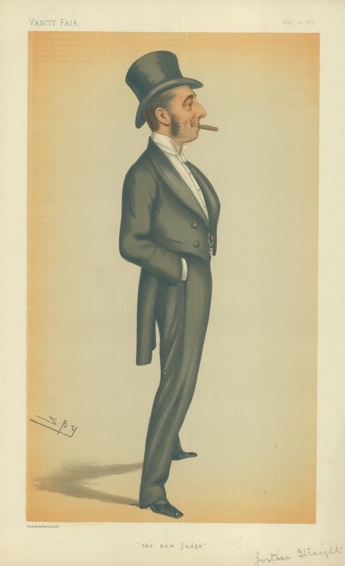 The Hon Mr Justice Straight, The New Judge, 10 May 1879, Vanity Fair Cartoon by Leslie Matthew Ward