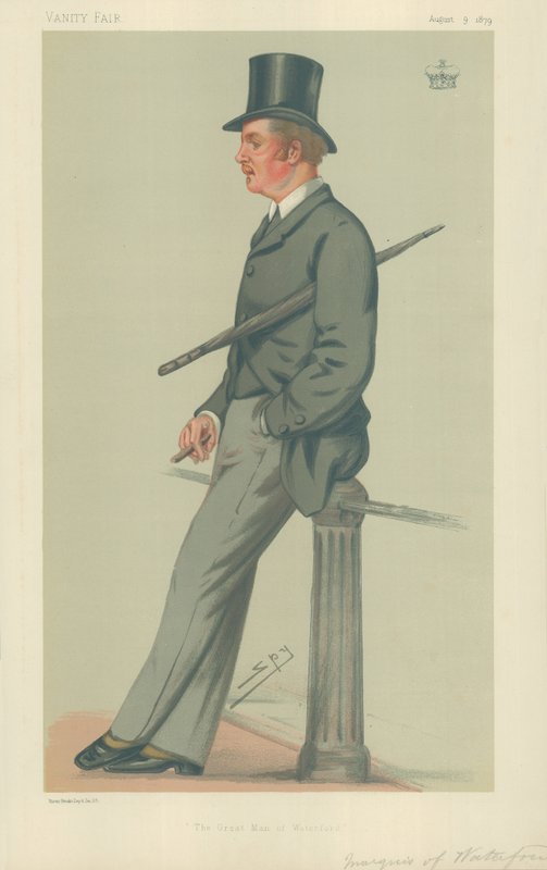 The Marquis of Waterford, The great man of Waterford, 9 August 1879, Vanity Fair cartoon by Leslie Matthew Ward