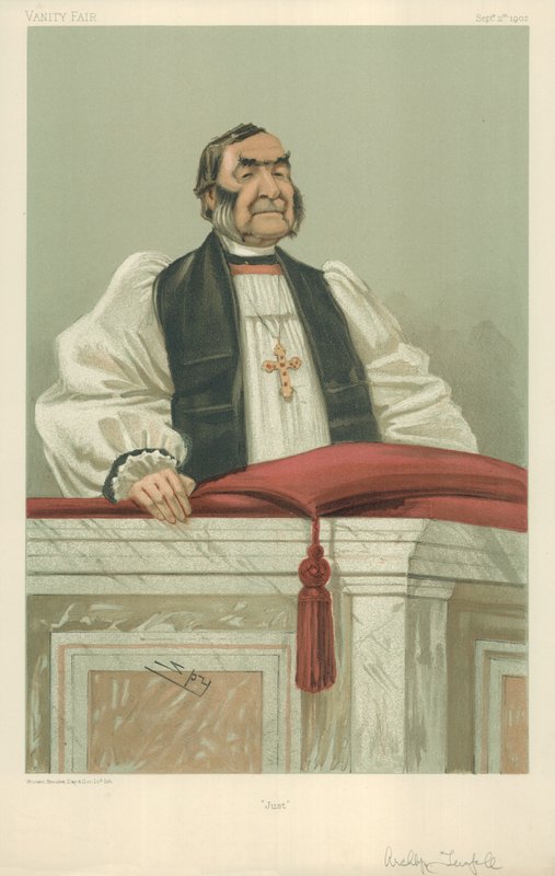 The Rev Frederick Temple, The Archbishop of Canterbury, Vanity Fair cartoon by Leslie Matthew Ward