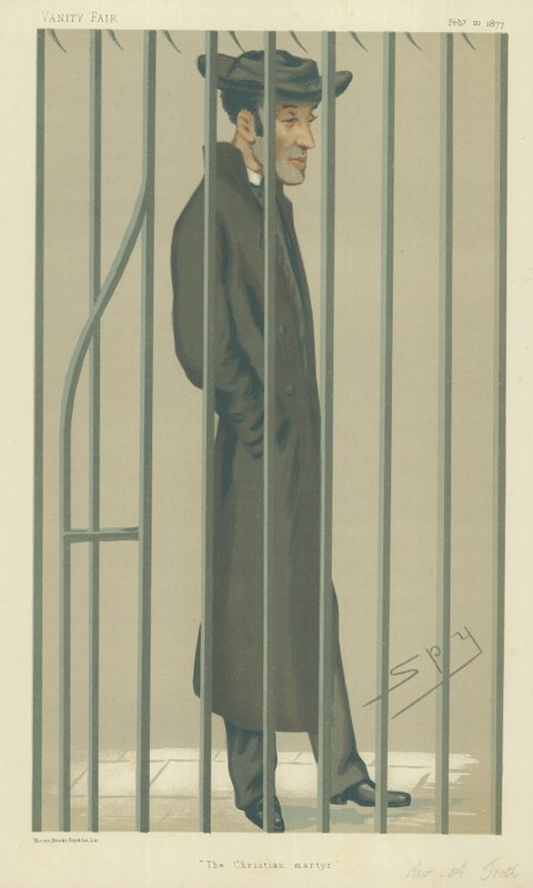 The Reverend Arthur Tooth, The Christian Martyr, 10 February 1877, Vanity Fair cartoon by Leslie Matthew Ward