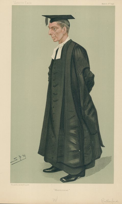 W S Rutherford, the Headmaster of Westminster School, Westminster, 2 March 1889 by Leslie Matthew Ward