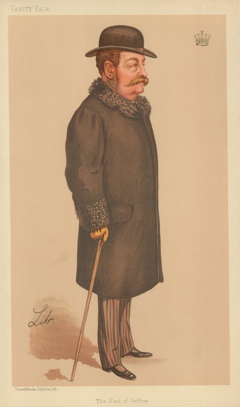 The Earl of Sefton, 3 May 1894, Vanity Fair cartoon by Liborio Prosperi