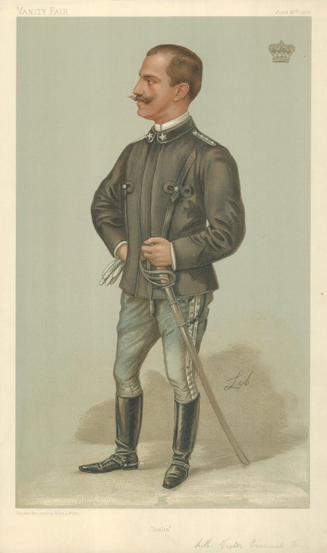 Victor Emmanuel III, Italia, 26 June 1902, Vanity Fair cartoon by Liborio Prosperi