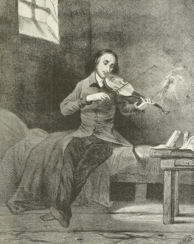Paganini in Prison by Louis Boulanger