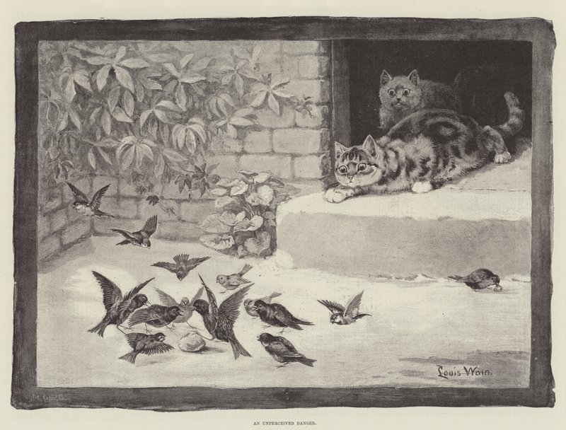 An Unperceived Danger by Louis Wain