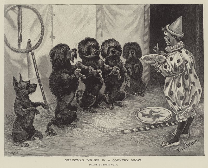 Christmas Dinner in a Country Show by Louis Wain