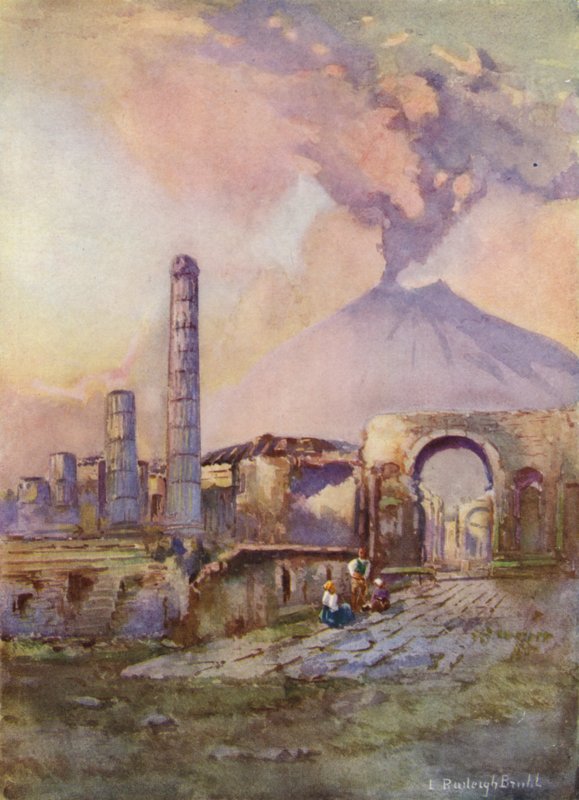 Pompeii, Vesuvius in the distance by Louis Burleigh Bruhl