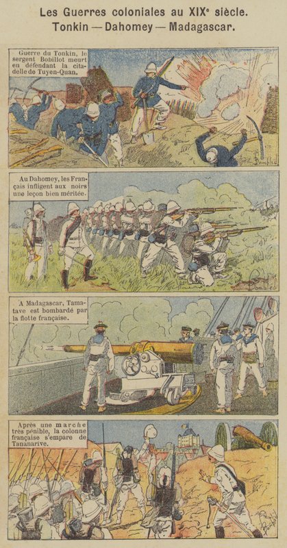 Colonial Wars in the 19th Century, Tonkin, Dahomey, Madagascar by Louis Charles (after) Bombled