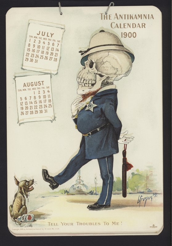 Illustration for Antikamnia Calendar, 1900 by Louis Crucius or Crusuius