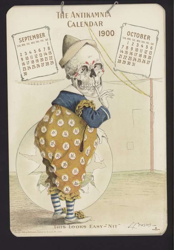 Illustration for Antikamnia Calendar, 1900 by Louis Crucius or Crusuius