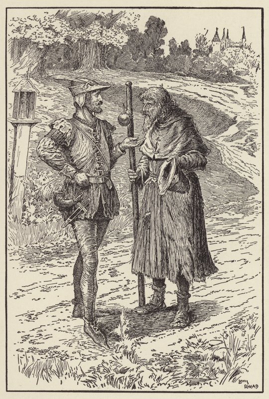 Come, change thine apparel for mine, old man by Louis John Rhead