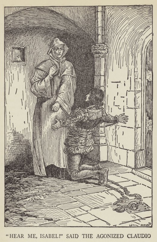 Hear me, Isabel! said the agonized Claudio by Louis John Rhead