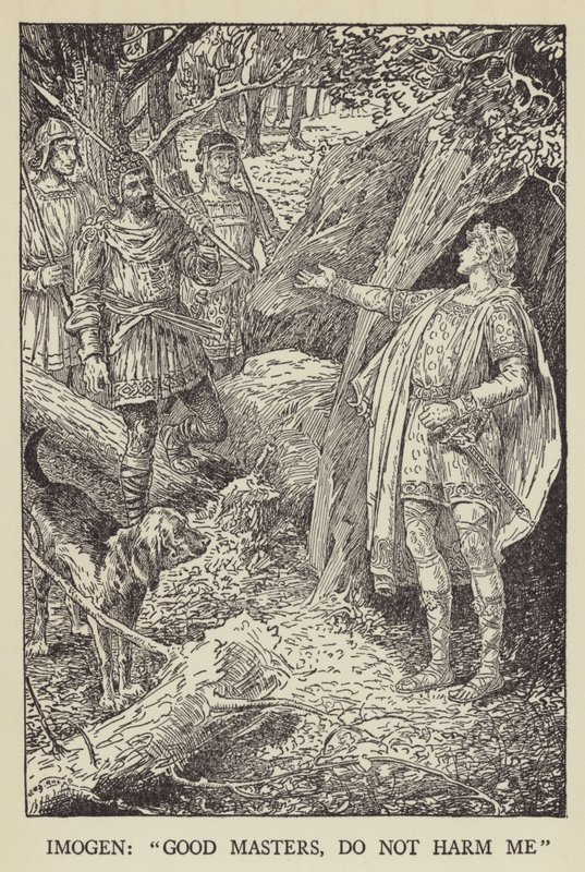 Imogen, Good masters, do not harm me by Louis John Rhead