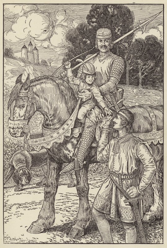 Robert Would Shoot with His Own Little Bow at the Squirrels by Louis John Rhead