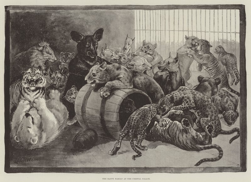 The Happy Family at the Crystal Palace by Louis Wain