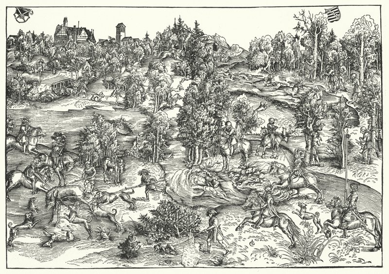 The Stag Hunt by Lucas the Elder (after) Cranach
