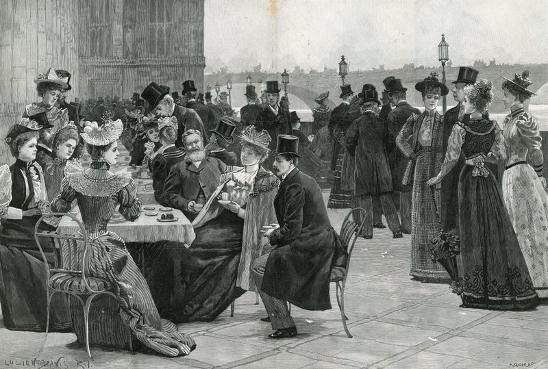 The House of Commons: Tea on the Terrace by Lucien Davis
