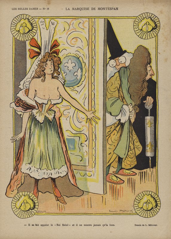 La Marquise De Montespan, Illustration for Le Rire by Lucien Metivet