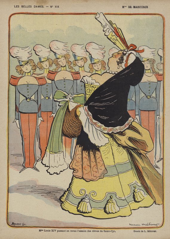 Madame De Maintenon, Illustration for Le Rire by Lucien Metivet