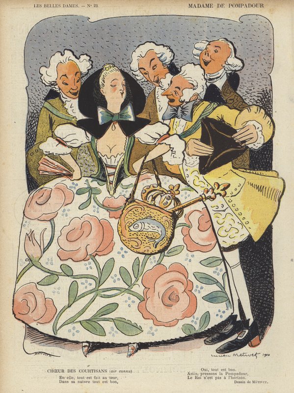 Madame De Pompadour, Illustration for Le Rire by Lucien Metivet