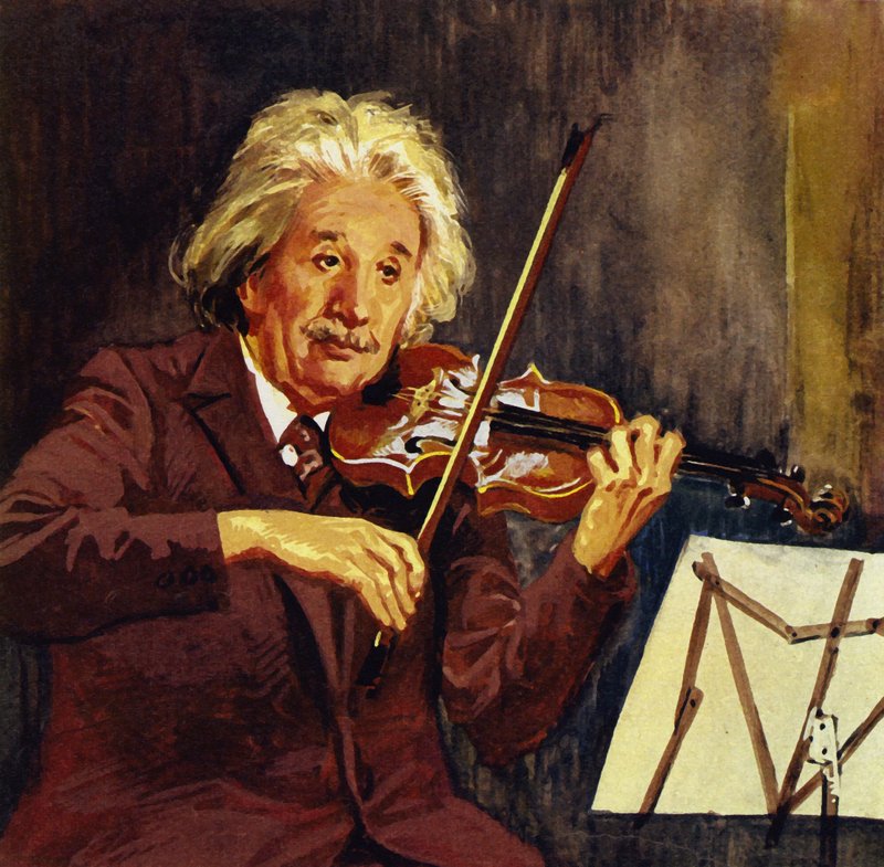 Albert Einstein playing the violin by Luis Arcas Brauner