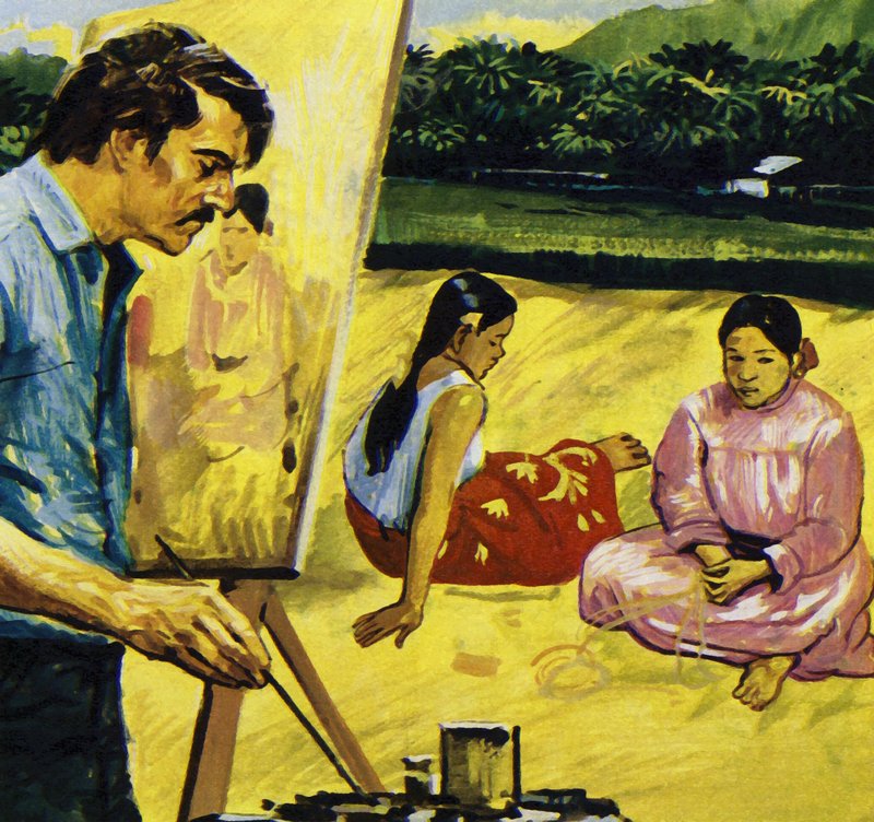Gauguin Painted Native Girls in Tahiti by Luis Arcas Brauner