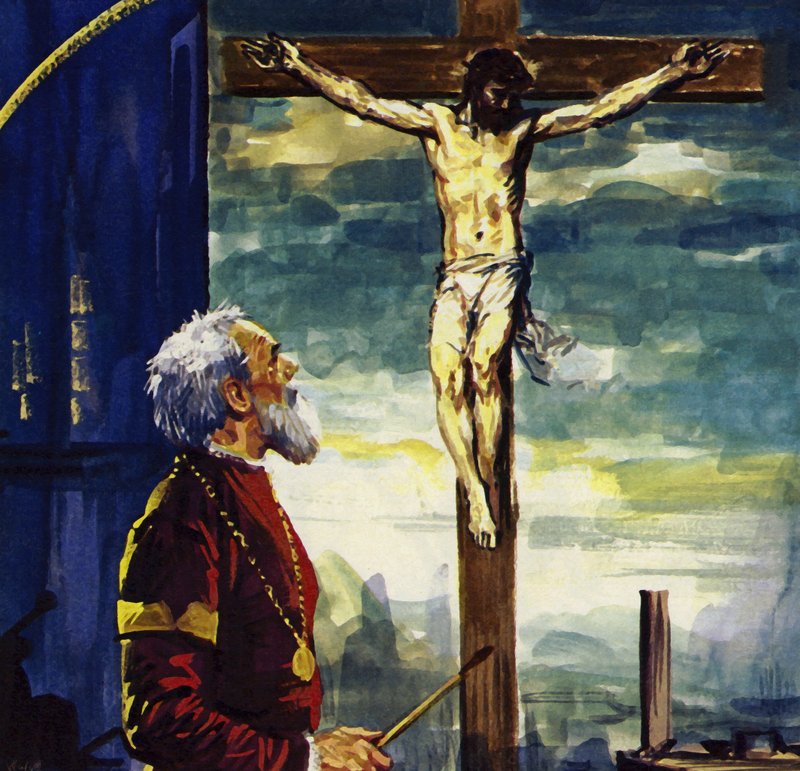 Titian painted many pictures for King Phillip II of Spain, including his famous Crucifixion by Luis Arcas Brauner