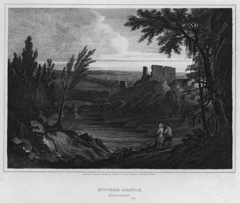 Mitford Castle, Northumberland by Luke (after) Clennell