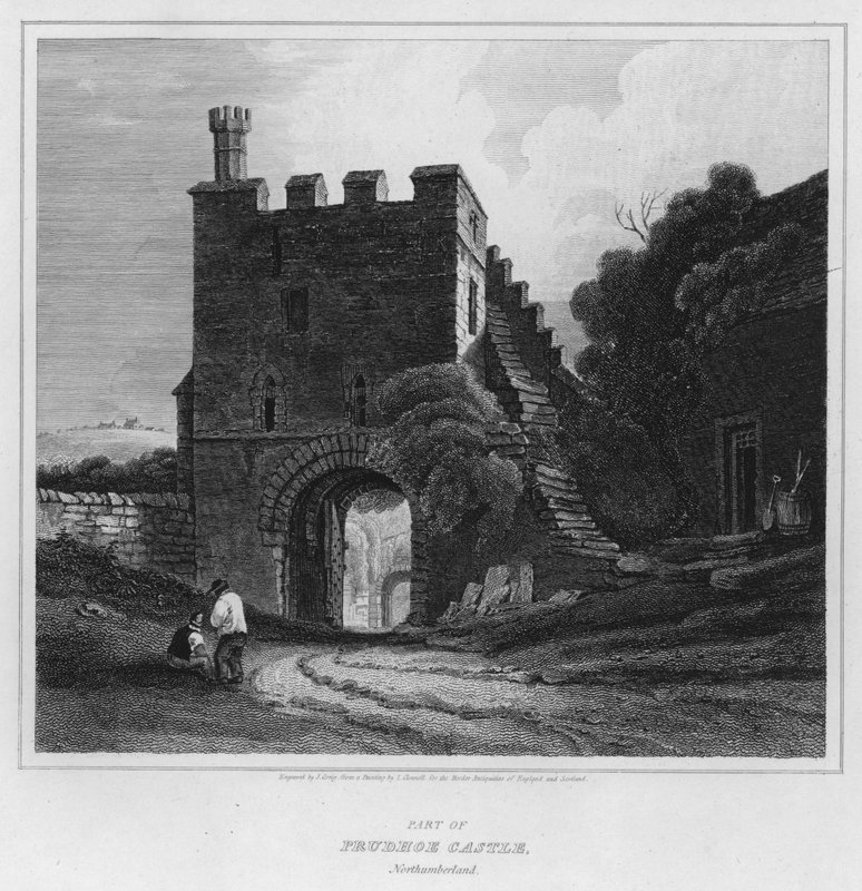 Part of Prudhoe Castle, Northumberland by Luke (after) Clennell