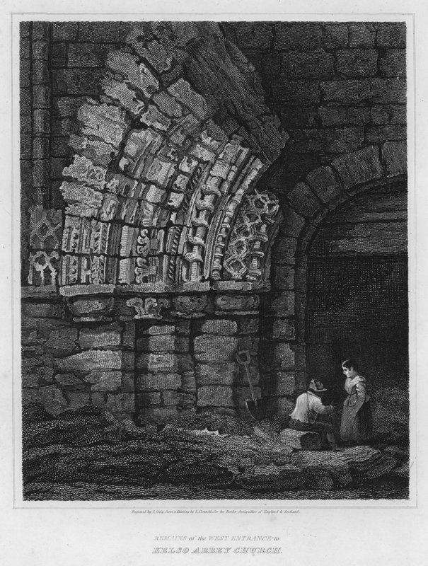 Remains of the West Entrance to Kelso Abbey Church by Luke (after) Clennell