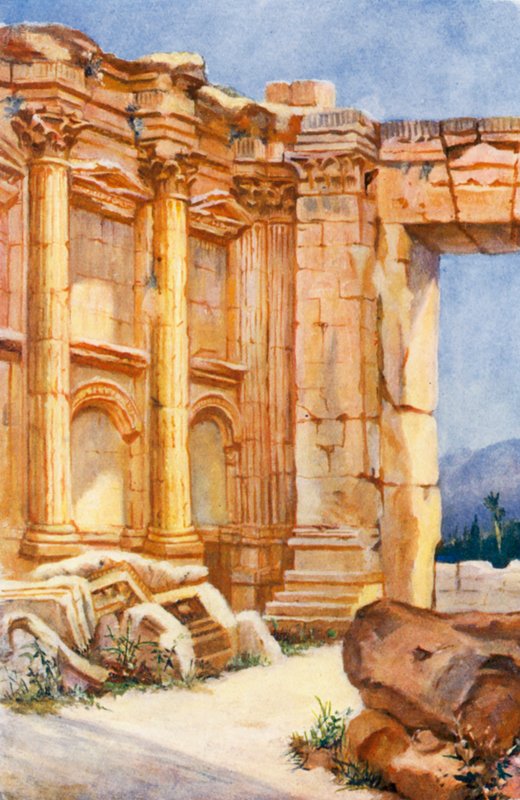 The Temple of Bacchus, Baalbek, Interior by Margaret Thomas