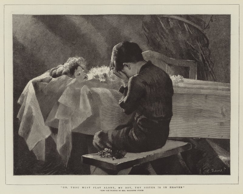 Go, Thou Must Play Alone, My Boy, Thy Sister is in Heaven by Marianne Stokes