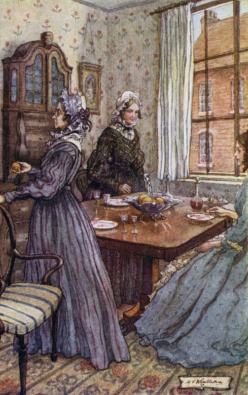 Illustration for Cranford by Mrs Gaskell by Mary V. Wheelhouse