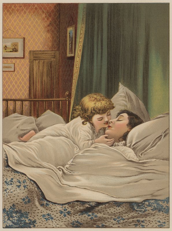 Child in bed with mother by Mary Ellen Edwards