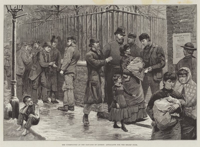 The Unemployed at the East-End of London, Applicants for the Relief Fund by Matthew Somerville Morgan