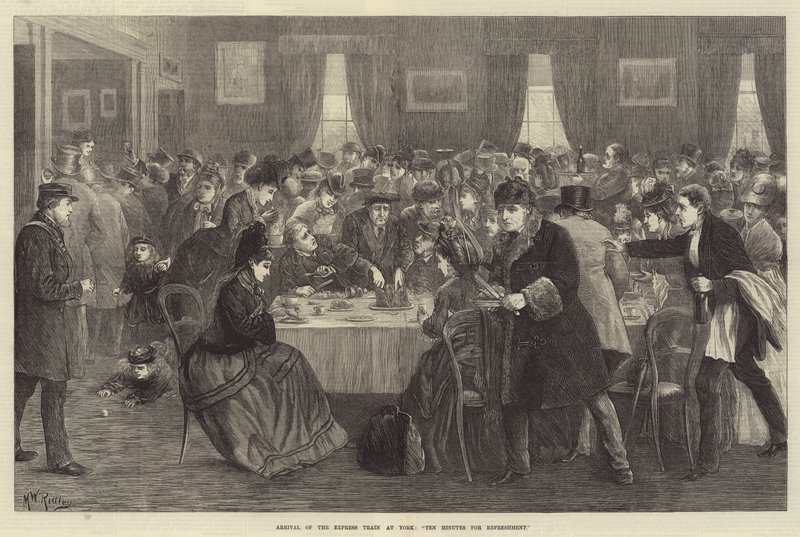 Arrival of the Express Train at York, Ten Minutes for Refreshment by Matthew White Ridley