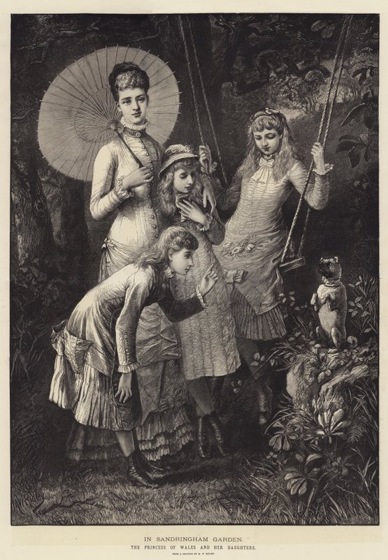 In Sandringham Garden, the Princess of Wales and her Daughters by Matthew White Ridley
