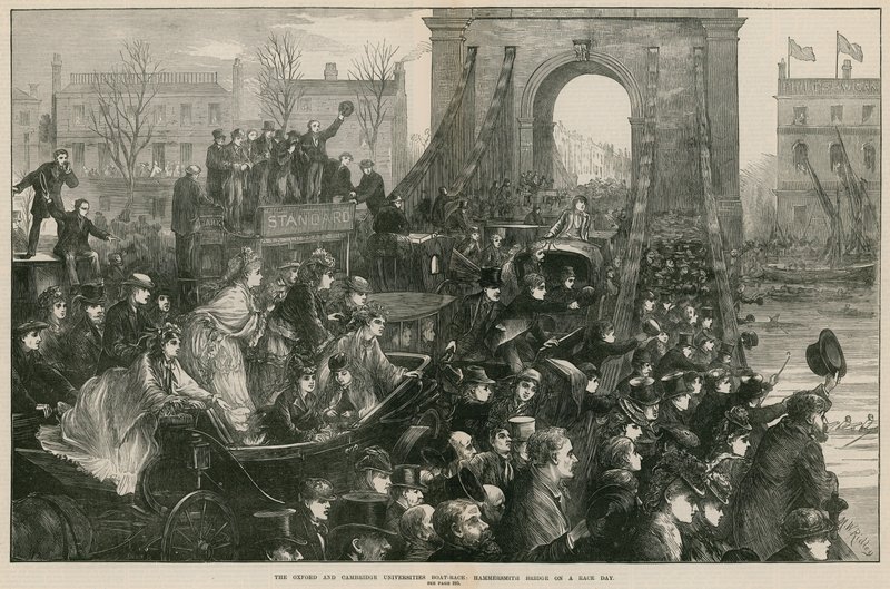 The Oxford and Cambridge Boat Race: Hammersmith Bridge on Race Day by Matthew White Ridley