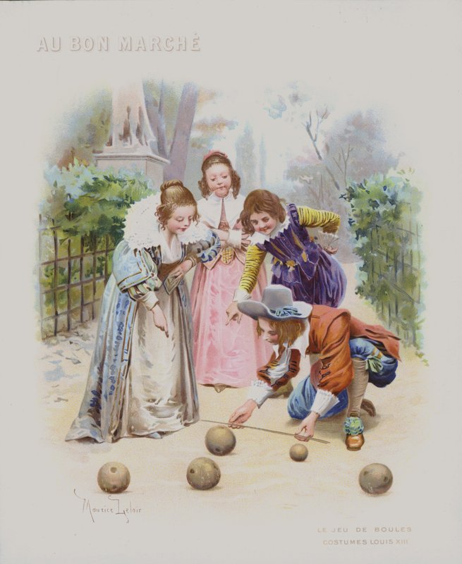 A game of boules, costumes of the time of Louis XIII by Maurice Leloir