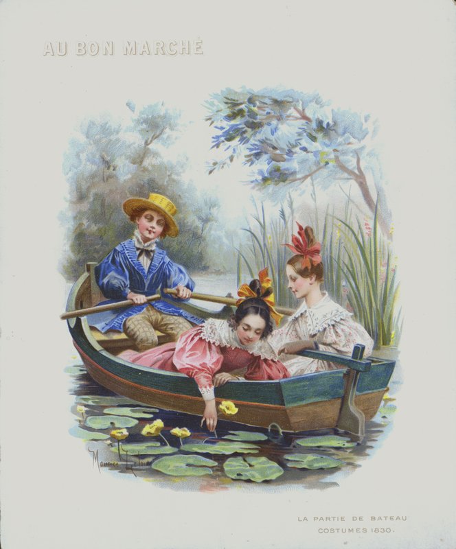 Boating, costumes of 1830 by Maurice Leloir