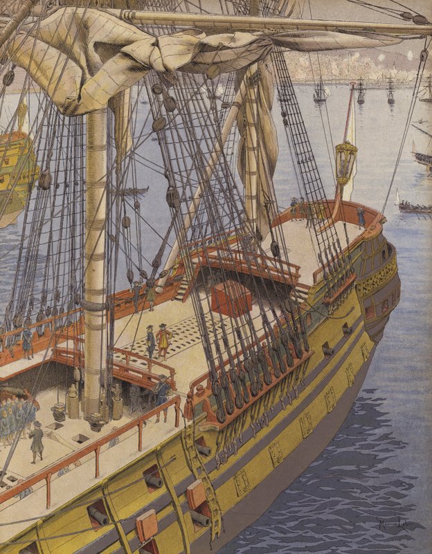 Bombardment of Algiers, Duquesne Observing the Effects by Maurice Leloir
