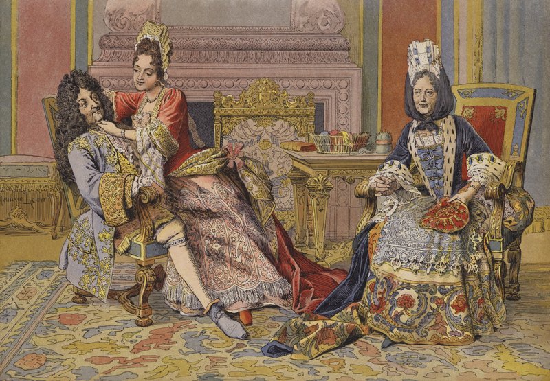 Familiarity of the Duchess of Burgundy with King Louis XIV by Maurice Leloir