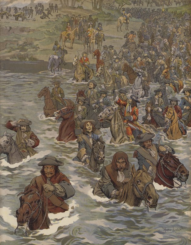 French Army Crossing the Rhine by Maurice Leloir