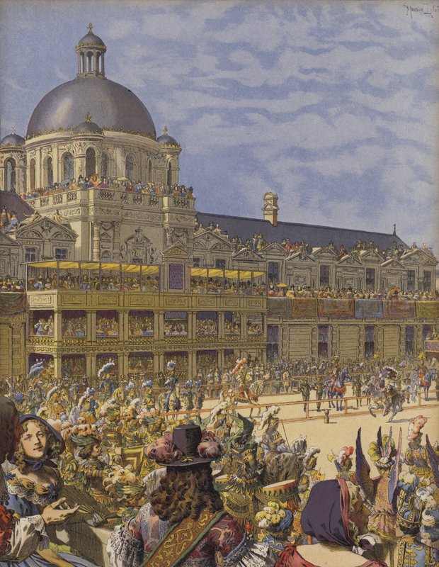 Grand Carrousel des Tuileries, Course de Tetes par le Roi Empereur des Romains by Maurice Leloir