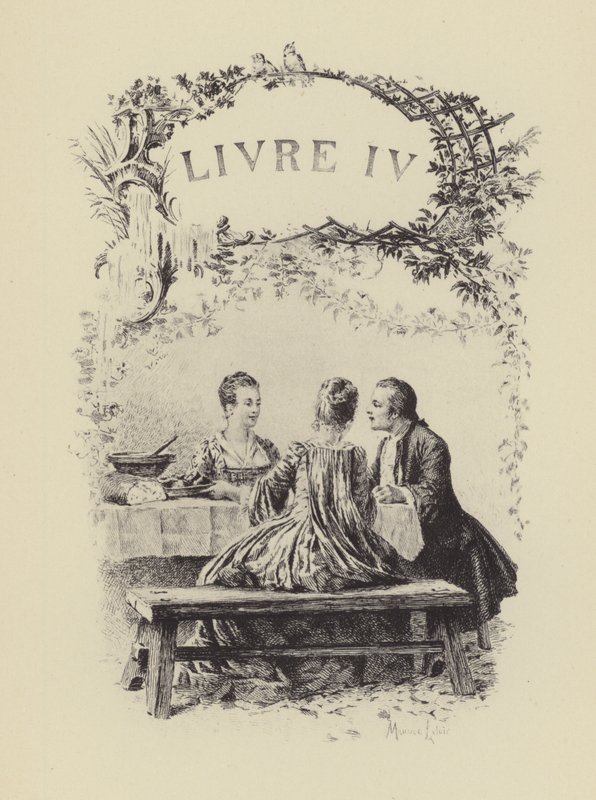 Illustration for Book IV of Les Confessions de Jean-Jacques Rousseau by Maurice Leloir